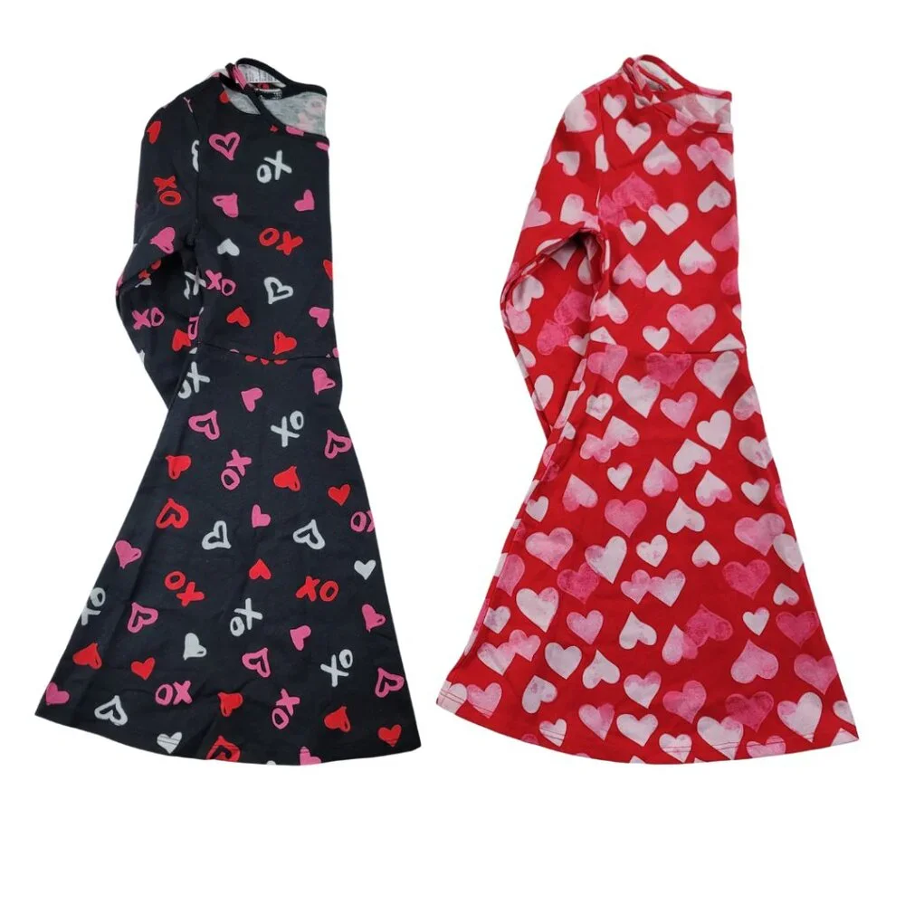 The Children's Place Heart Pattern Flowy Dresses Bundle Size 5/6